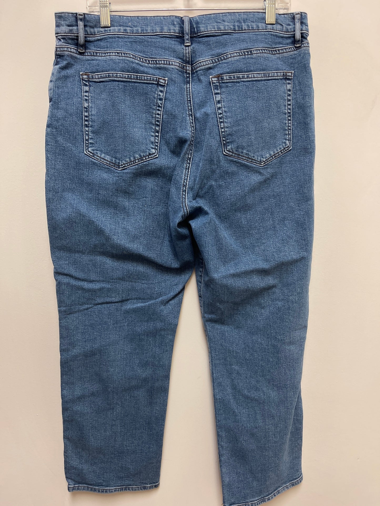 Jeans Straight By Loft In Blue Denim, Size: 14