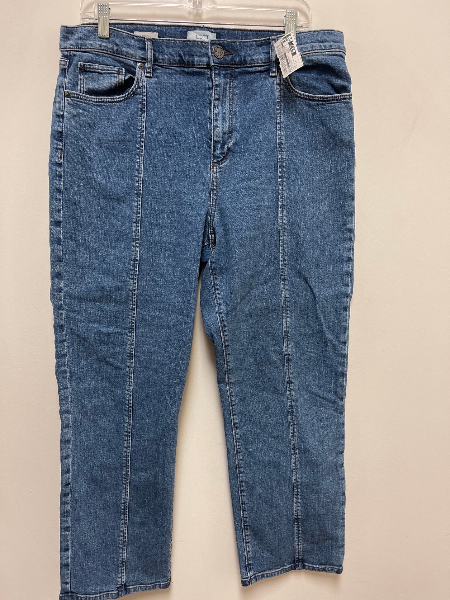 Jeans Straight By Loft In Blue Denim, Size: 14