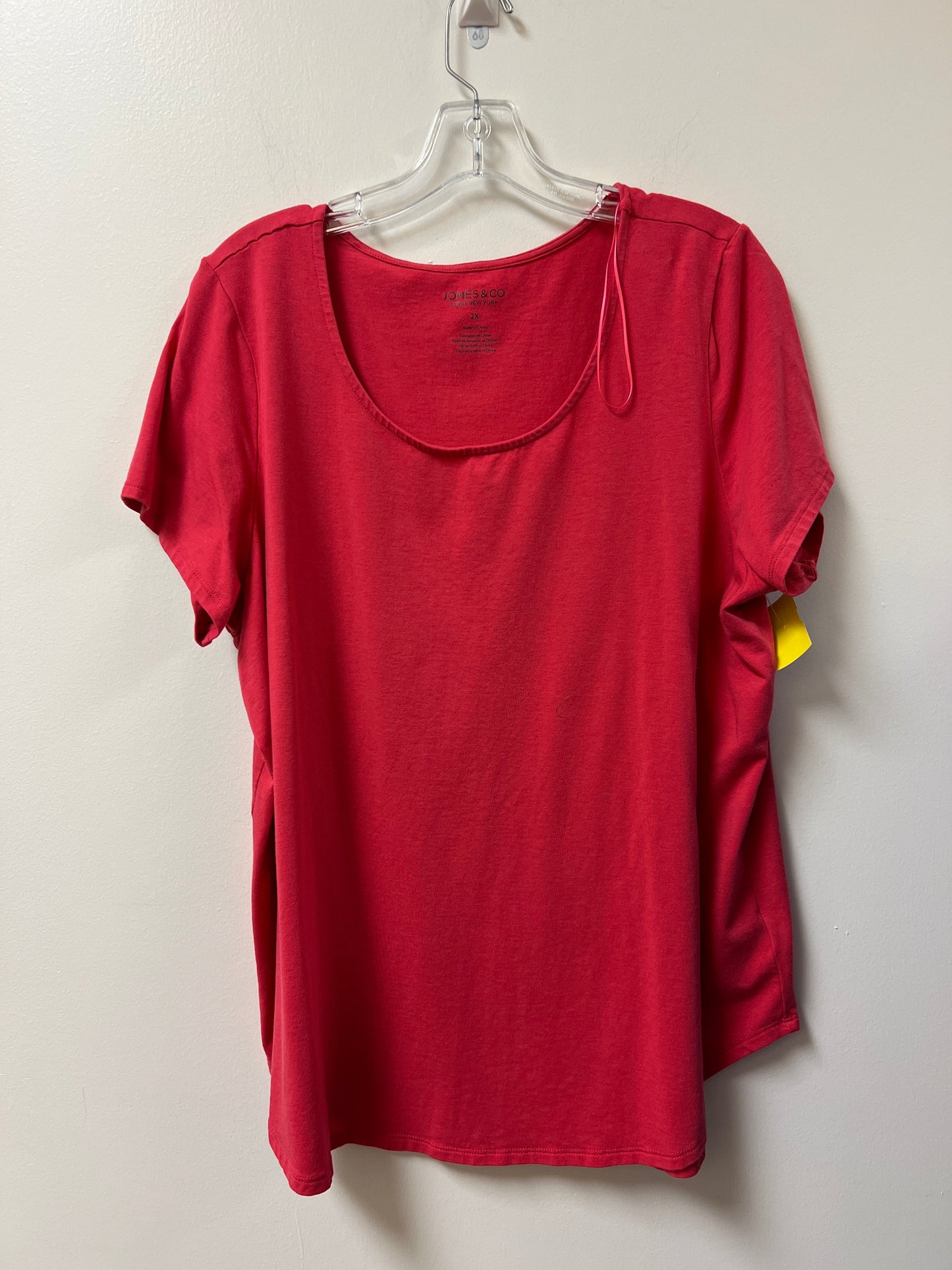 Top Short Sleeve By Jones And Co In Red, Size: 2x