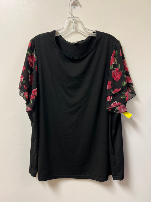 Top Short Sleeve By Clothes Mentor In Black, Size: 3x