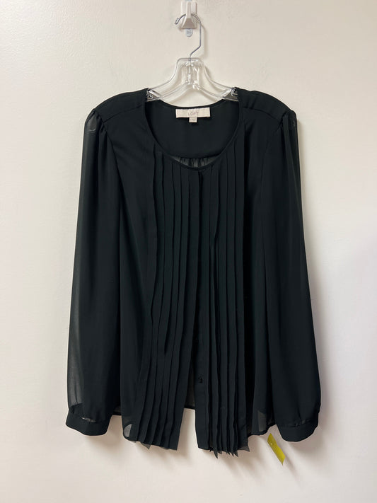 Top Long Sleeve By Loft In Black, Size: L