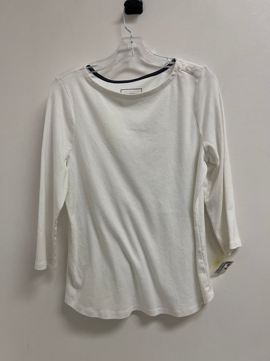 Top Long Sleeve Basic By Charter Club In White, Size: L