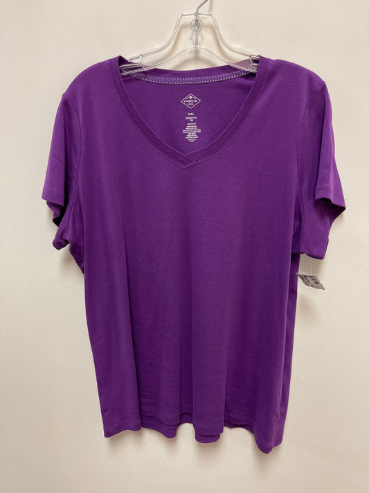 Top Short Sleeve Basic By St Johns Bay In Purple, Size: 2x