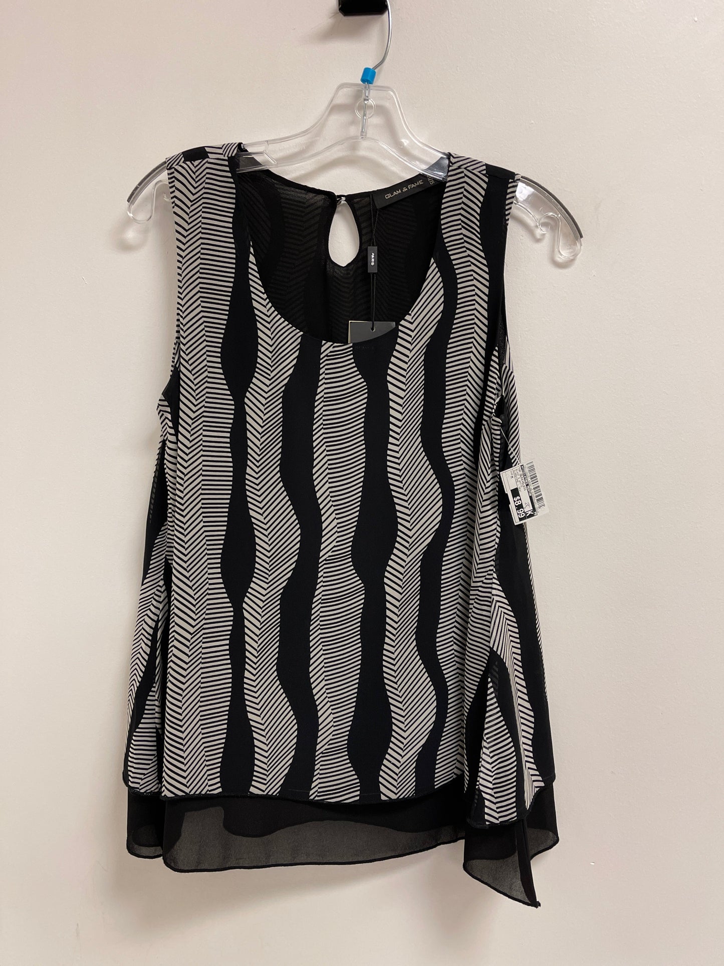 Top Sleeveless By Clothes Mentor In Black & White, Size: M