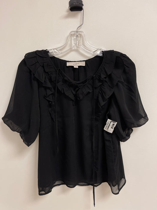 Top Short Sleeve By Loft In Black, Size: Sp