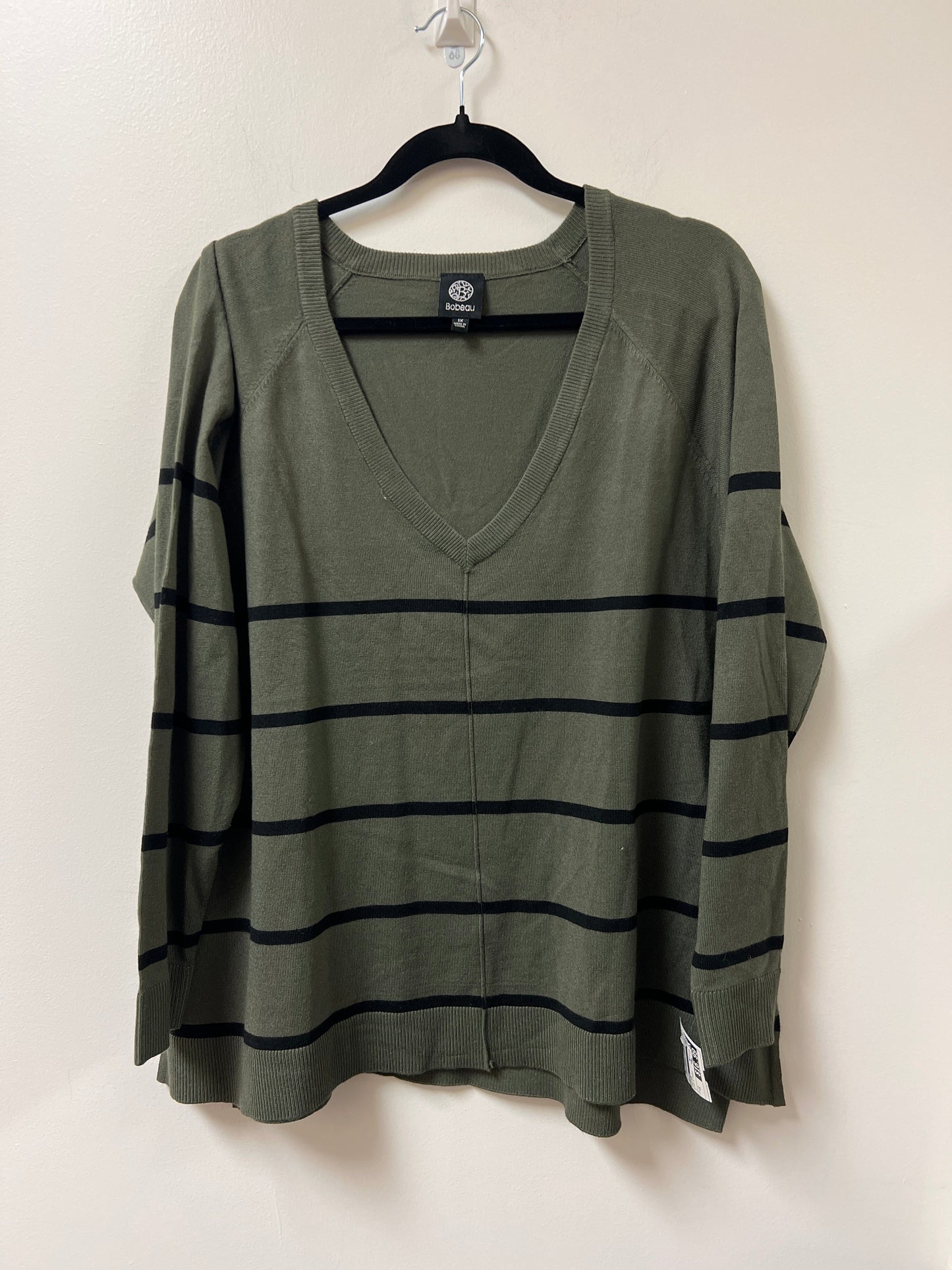 Sweater By Bobeau In Black & Green, Size: 1x