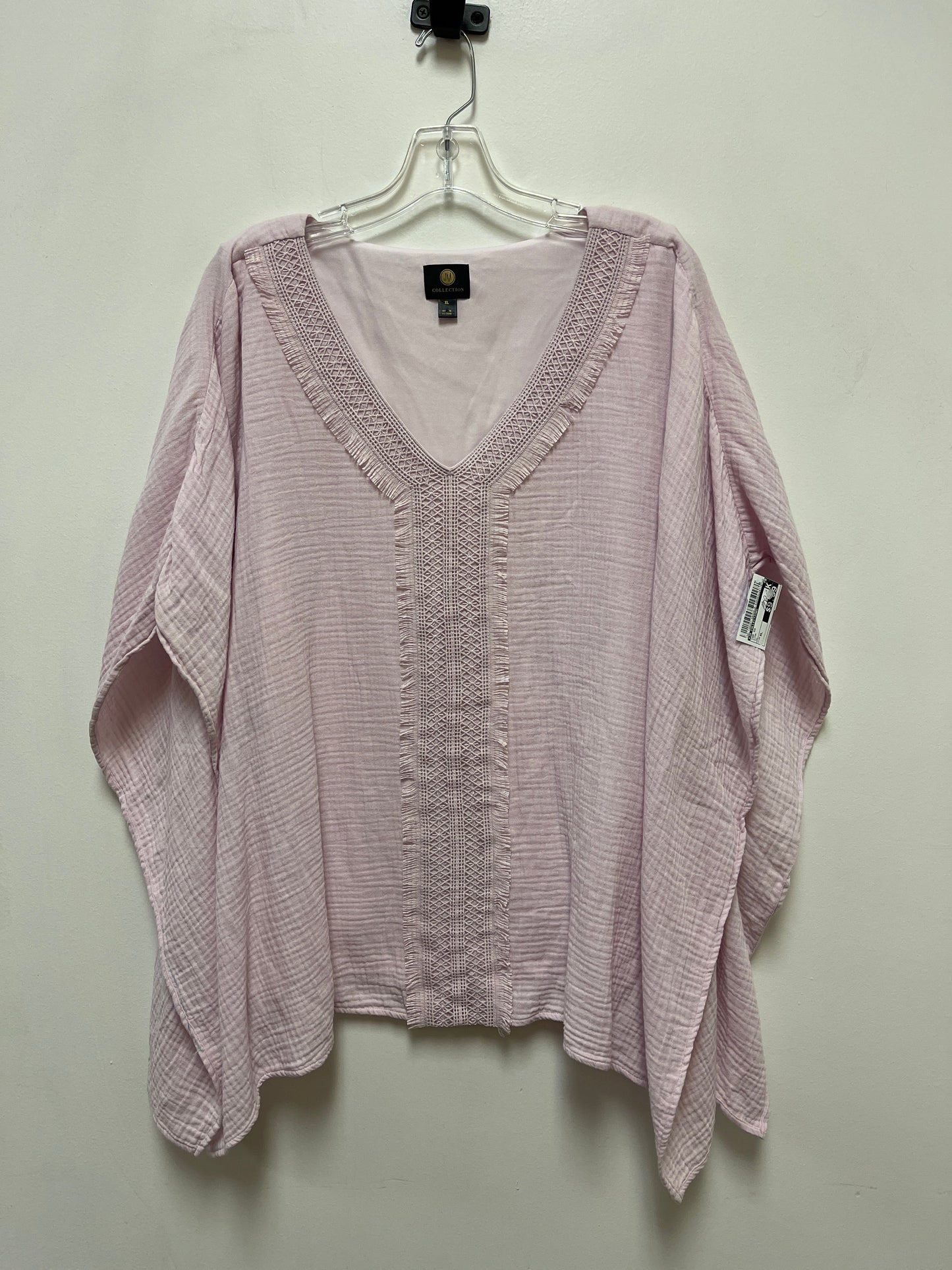 Top Short Sleeve By Jm Collections In Pink, Size: Xl