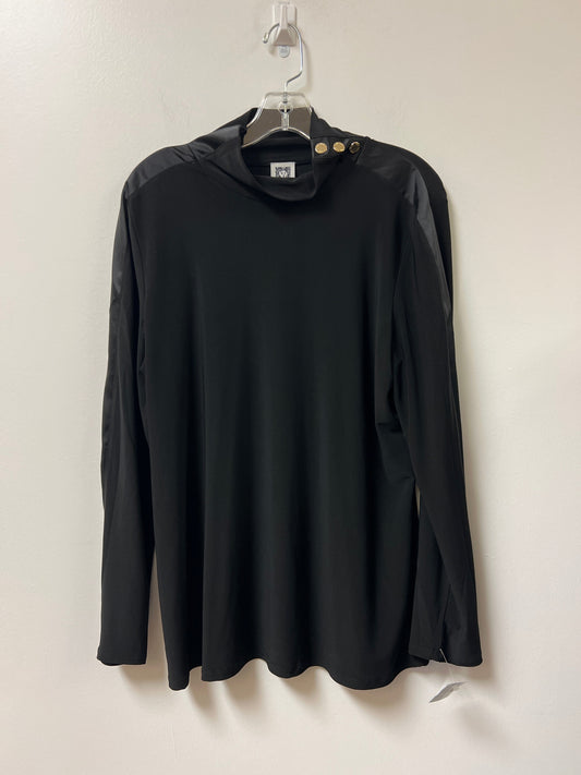 Top Long Sleeve By Anne Klein In Black, Size: L