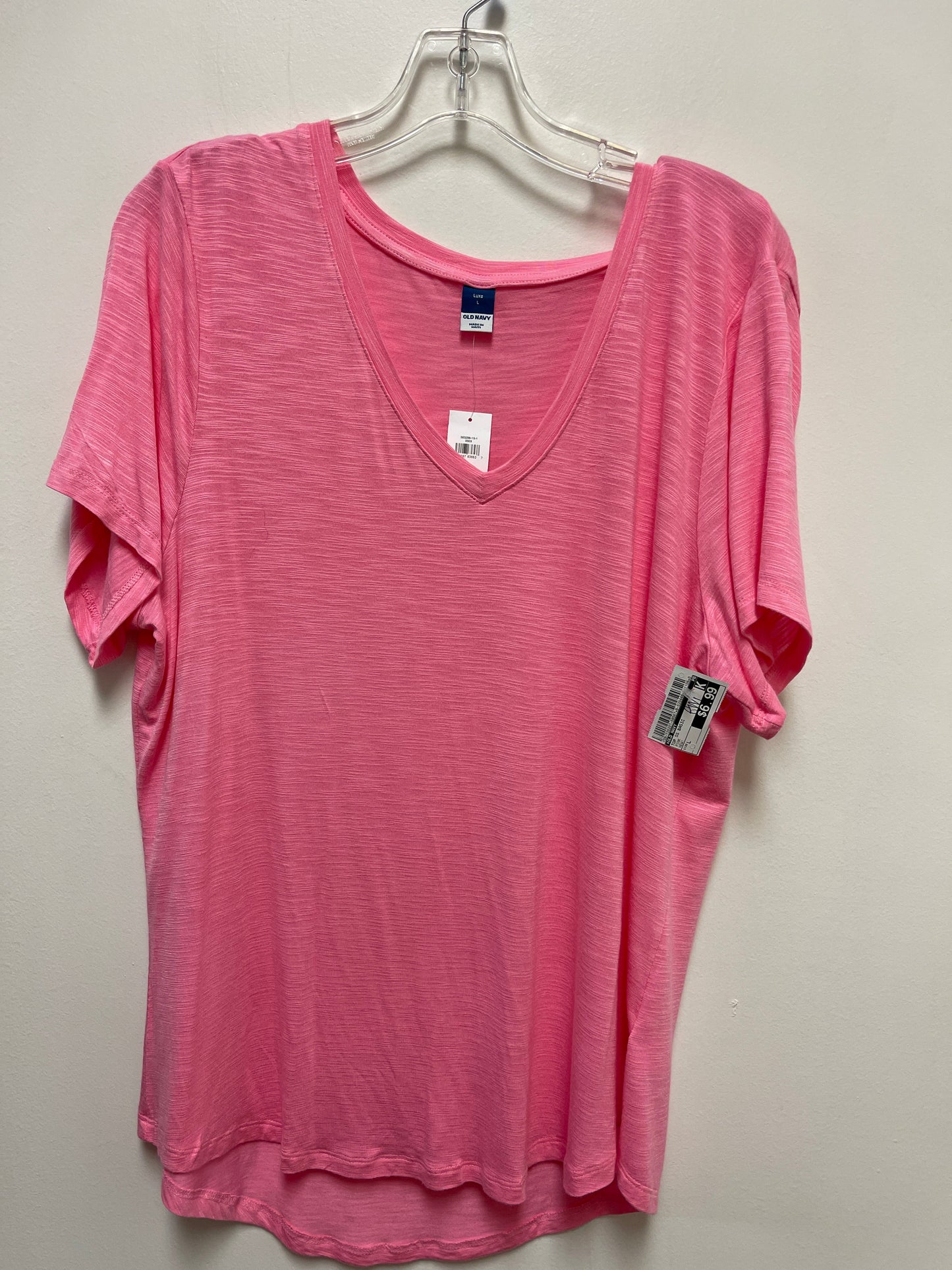 Top Short Sleeve Basic By Old Navy In Pink, Size: L