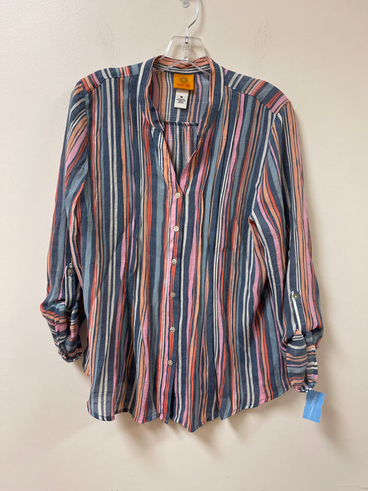 Top Long Sleeve By Ruby Rd In Striped Pattern, Size: M