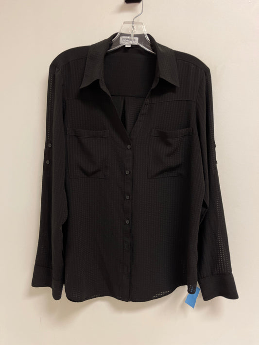 Top Long Sleeve By Express In Black, Size: L