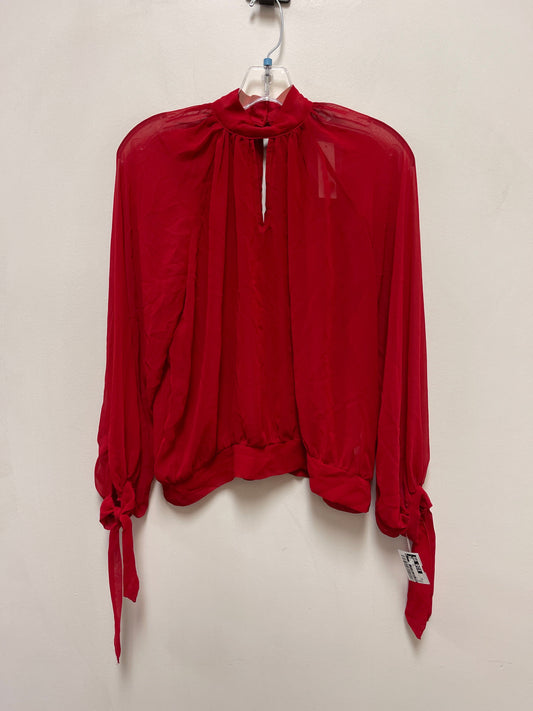 Top Long Sleeve By New York And Co In Red, Size: Xs