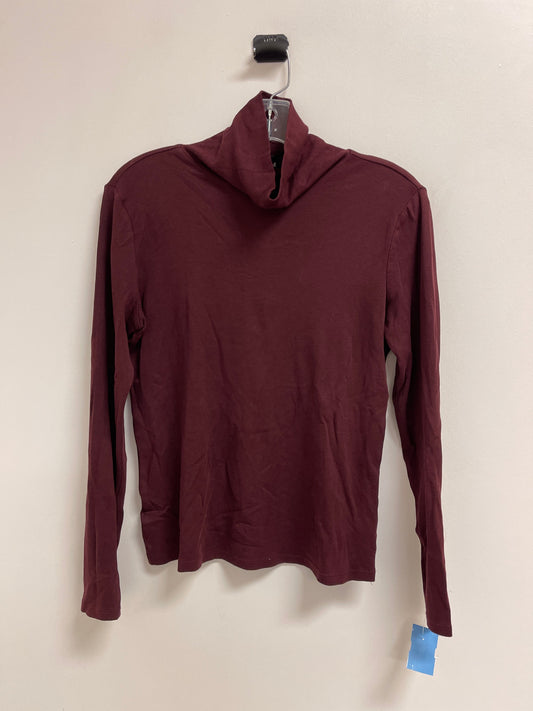 Top Long Sleeve Basic By Ann Taylor In Red, Size: M