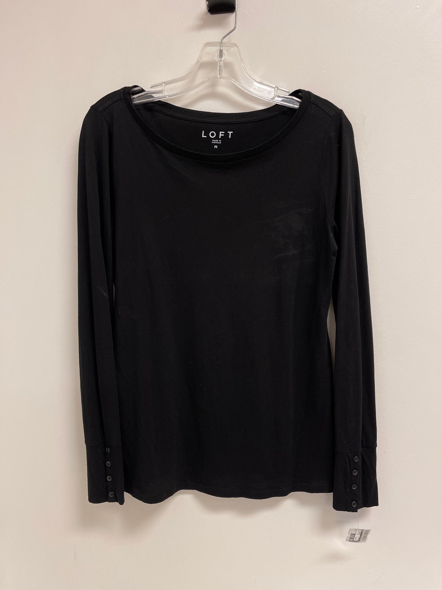 Top Long Sleeve Basic By Loft In Black, Size: M