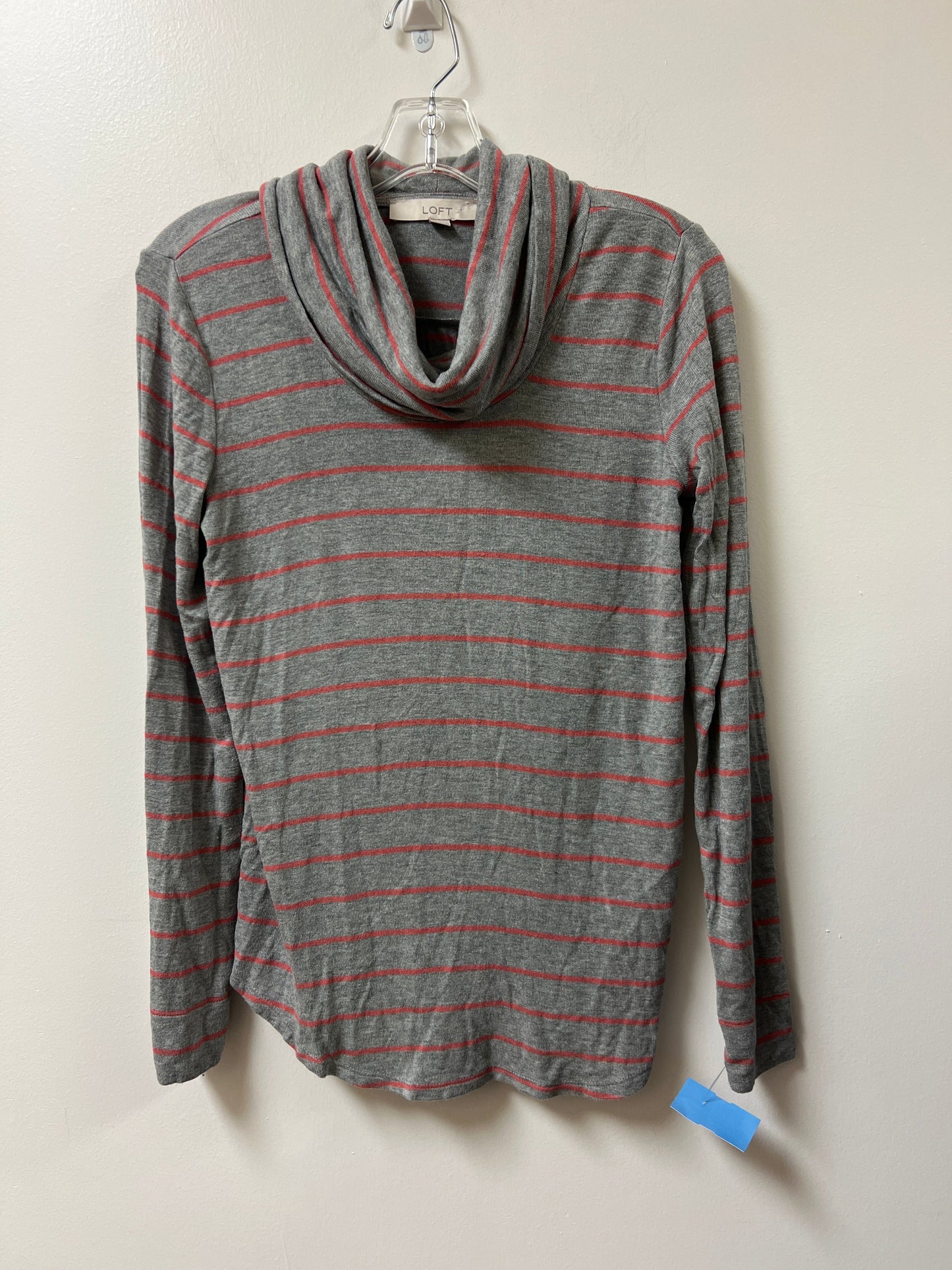 Top Long Sleeve By Loft In Grey & Pink, Size: Xs