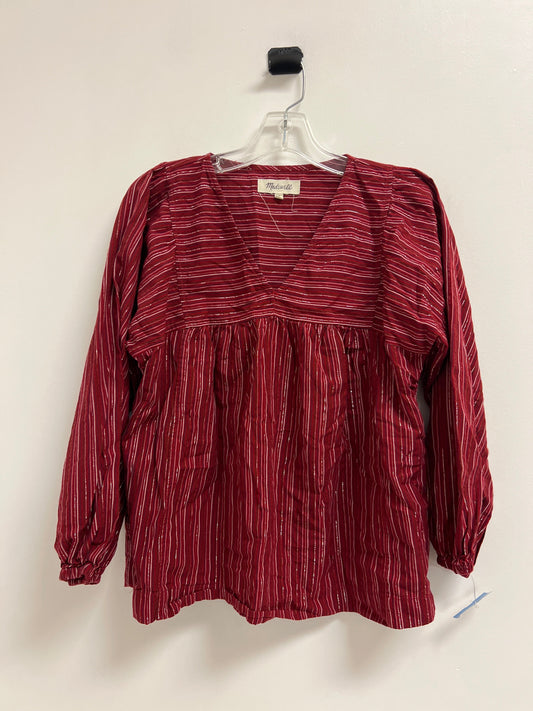 Top Long Sleeve By Madewell In Red, Size: M