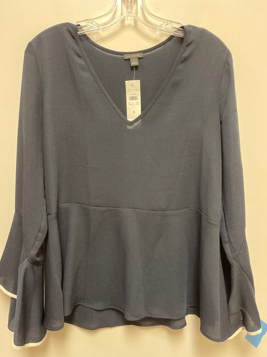 Top Long Sleeve By Ann Taylor In Navy, Size: S