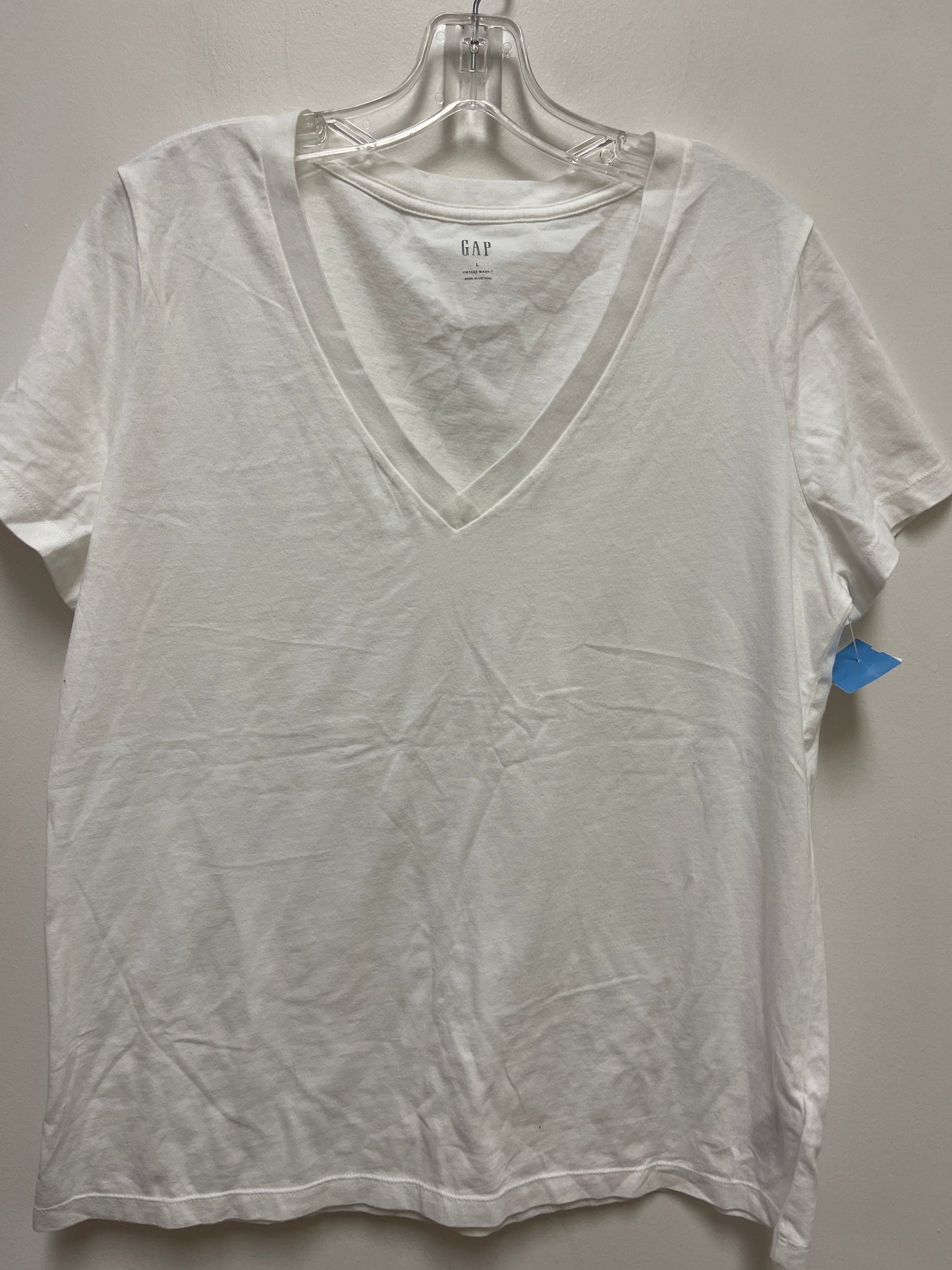 Top Short Sleeve Basic By Gap In White, Size: L