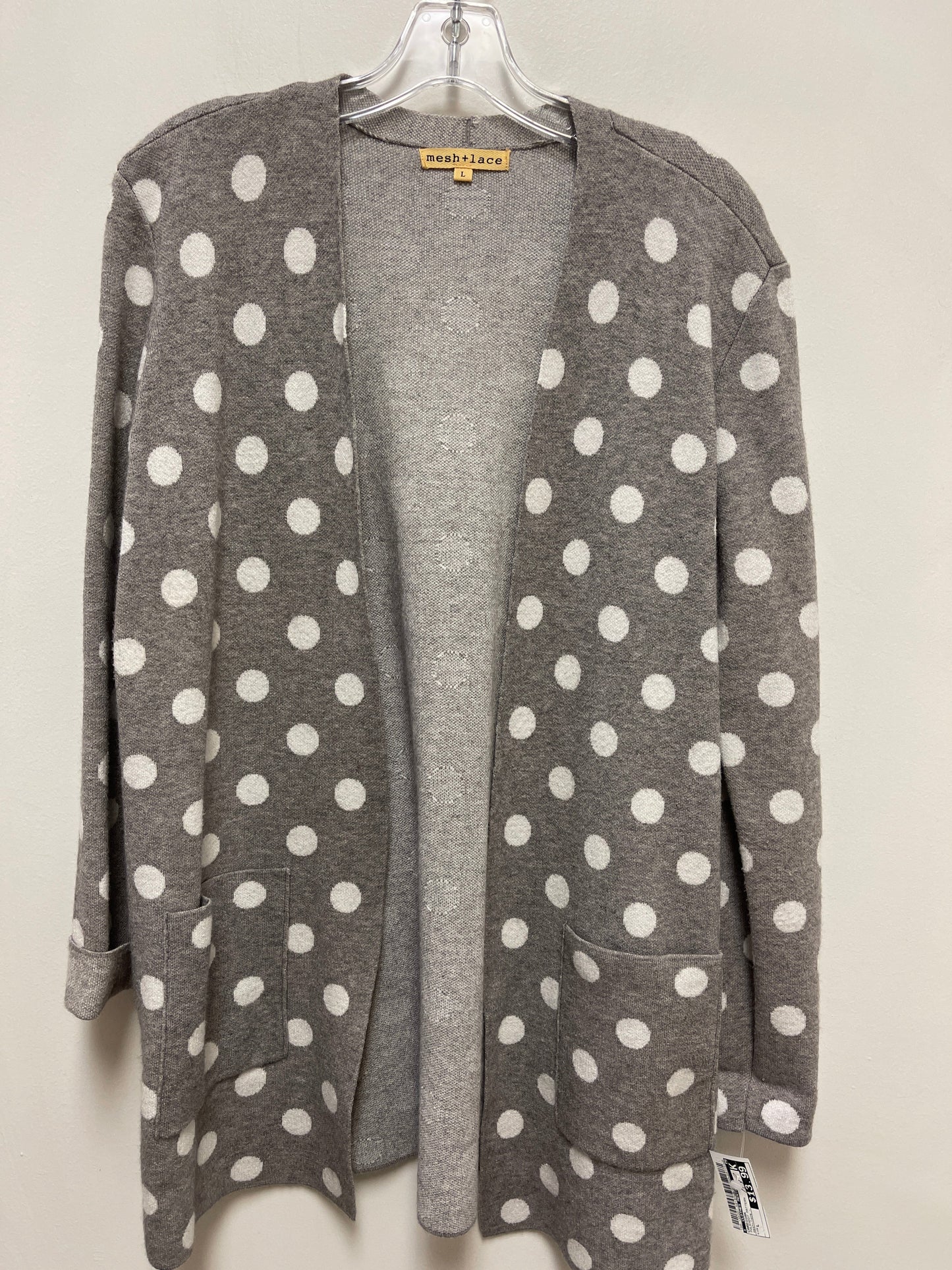 Cardigan By Clothes Mentor In Polkadot Pattern, Size: L