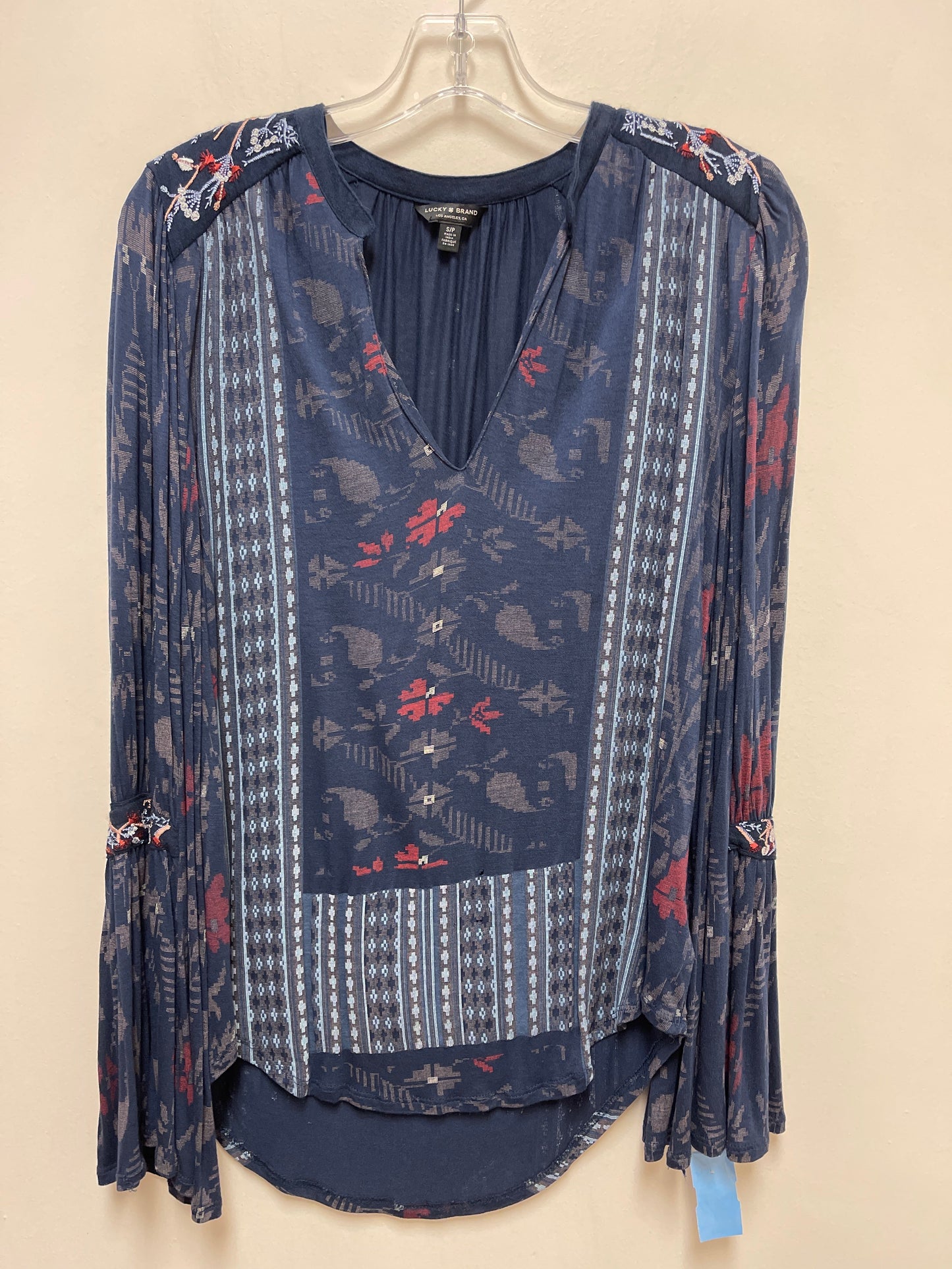 Top Long Sleeve By Lucky Brand In Blue, Size: S