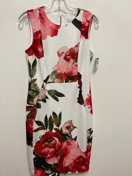 Dress Casual Midi By Calvin Klein In Floral Print, Size: S