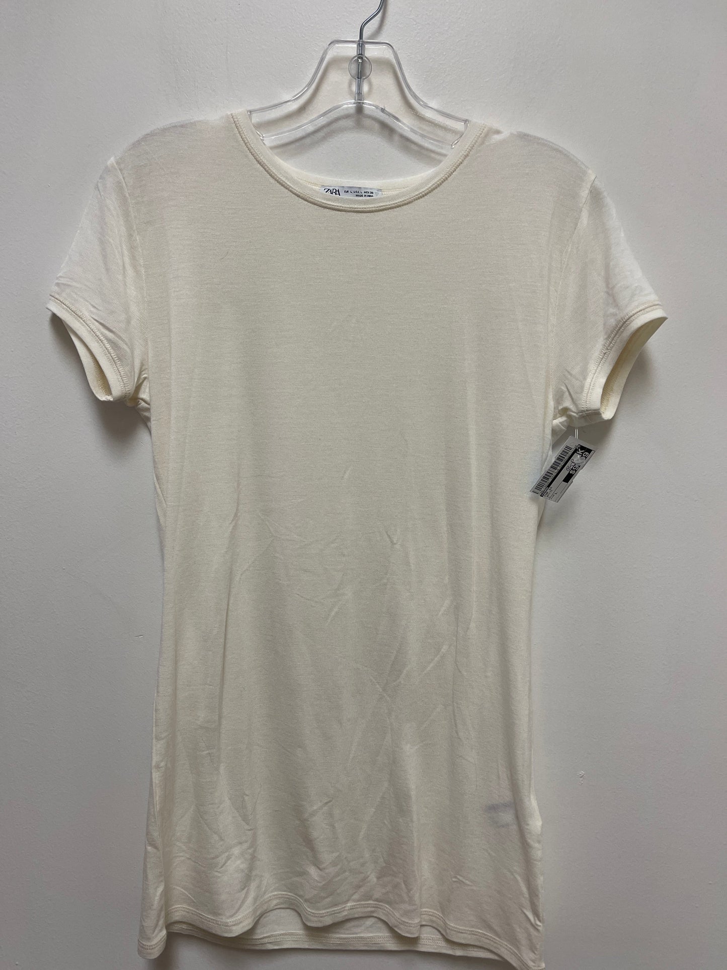 Top Short Sleeve By Zara In White, Size: L