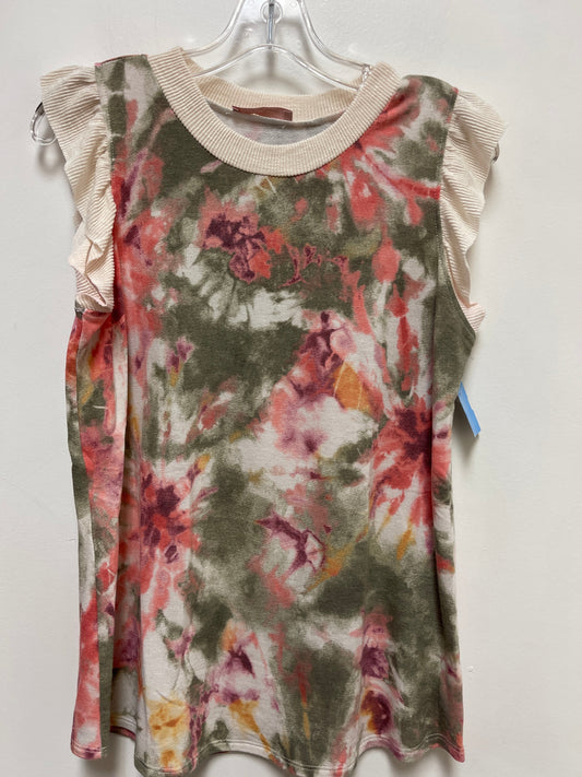 Top Short Sleeve By Ces Femme In Green & Pink, Size: M