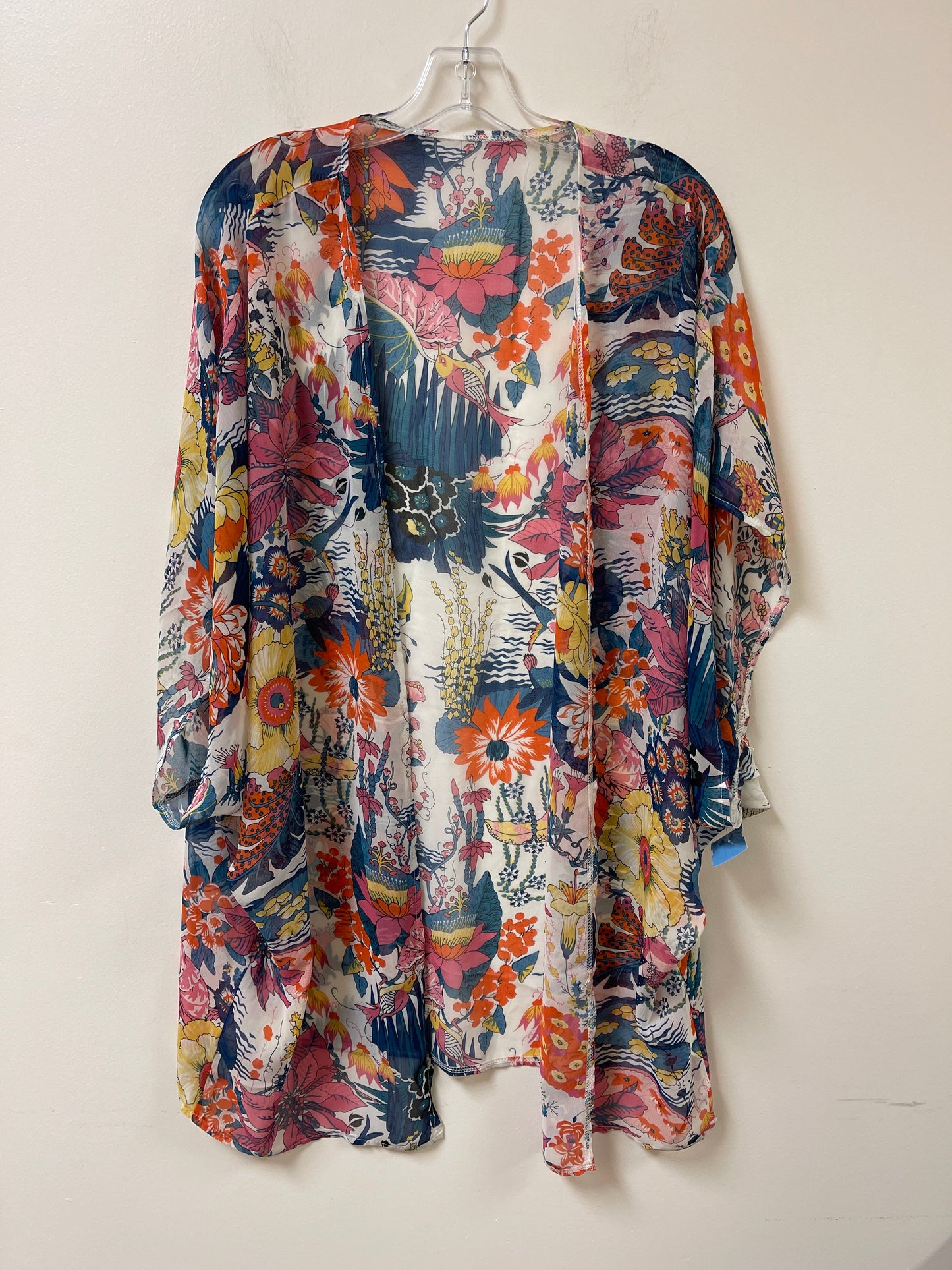 Kimono By Clothes Mentor In Floral Print, Size: Osfm