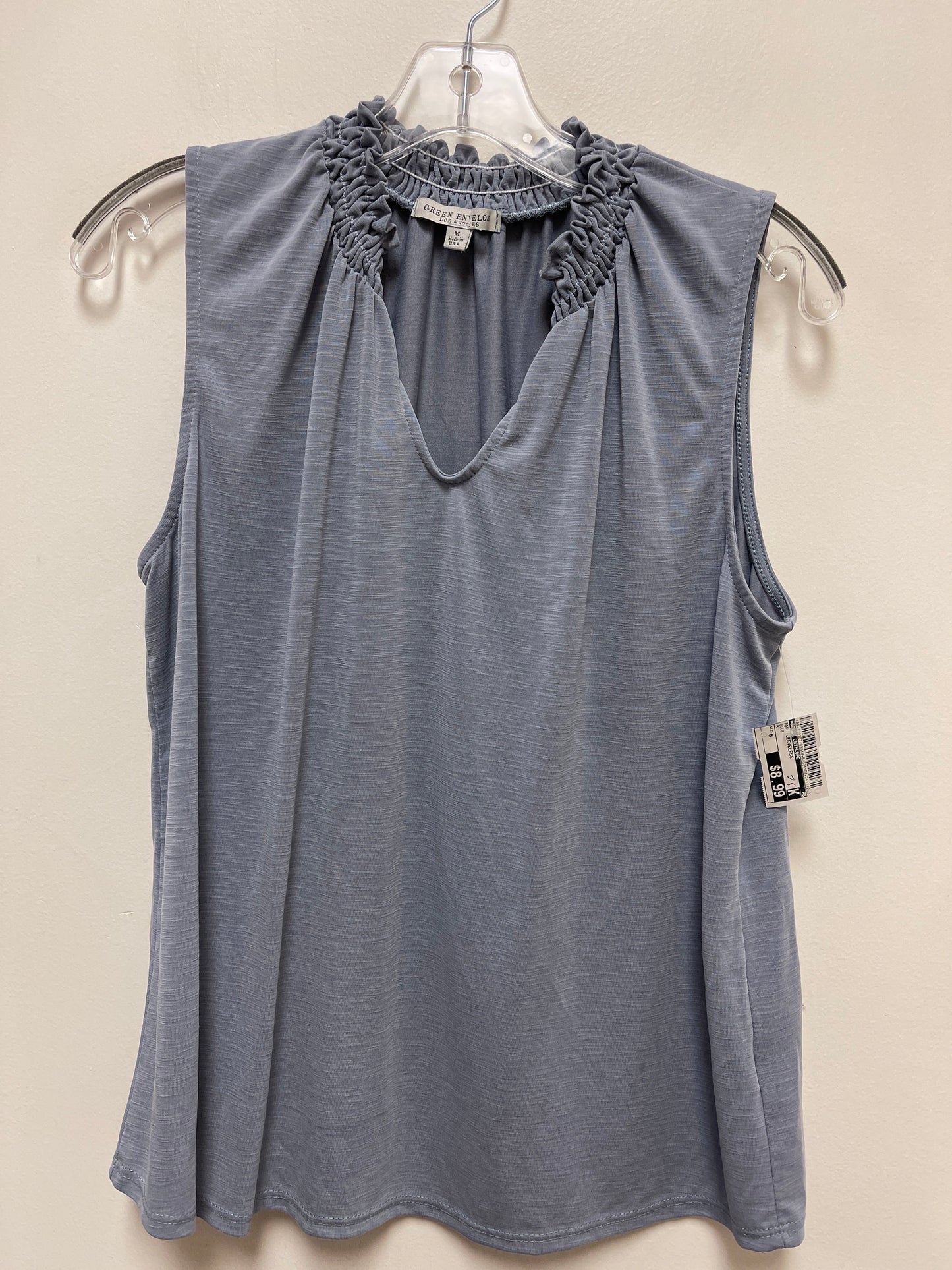 Top Sleeveless By Green Envelope In Blue, Size: M