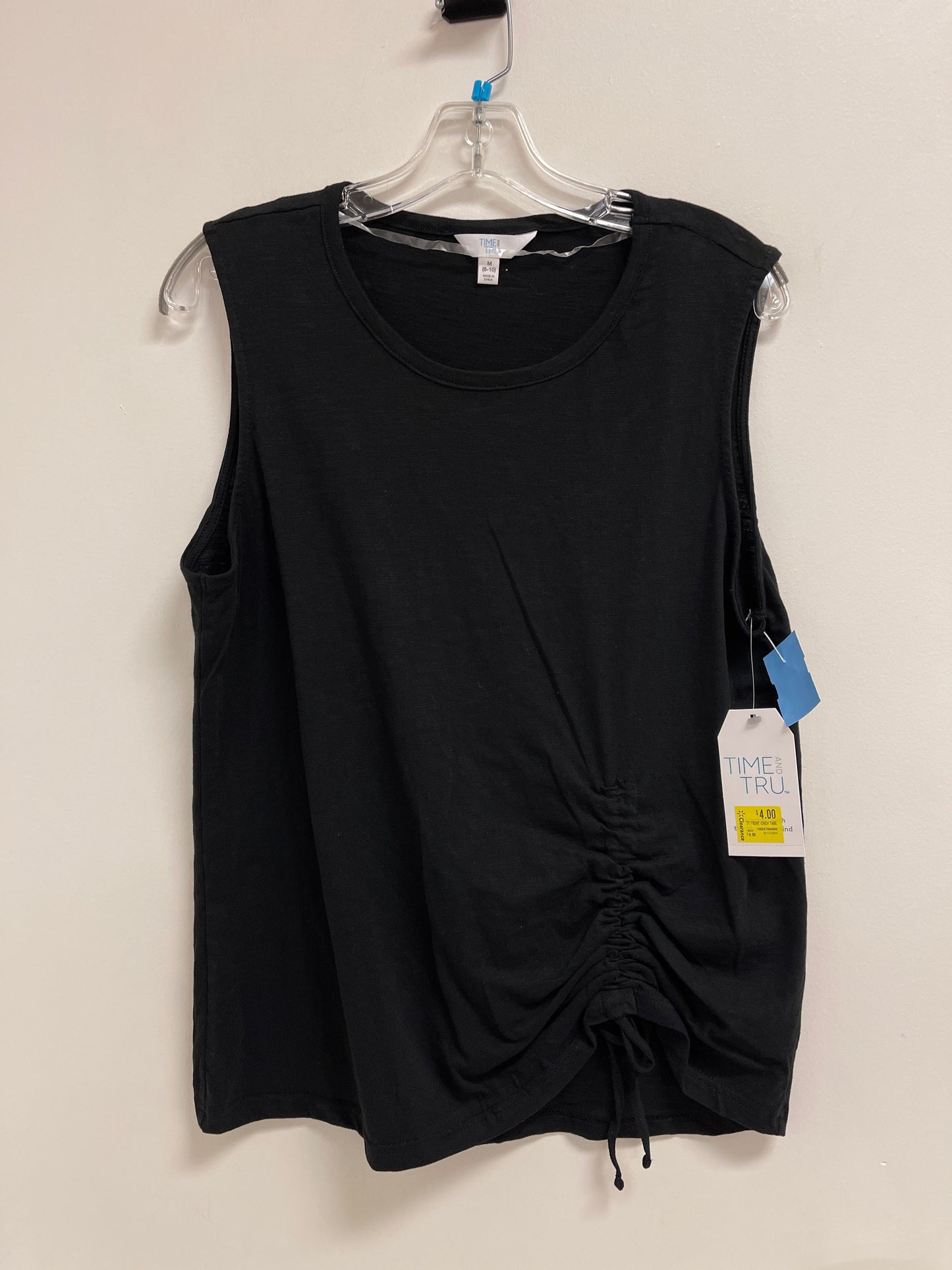 Top Sleeveless By Time And Tru In Black, Size: M