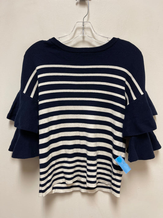 Top Short Sleeve By Clothes Mentor In Blue & White, Size: L