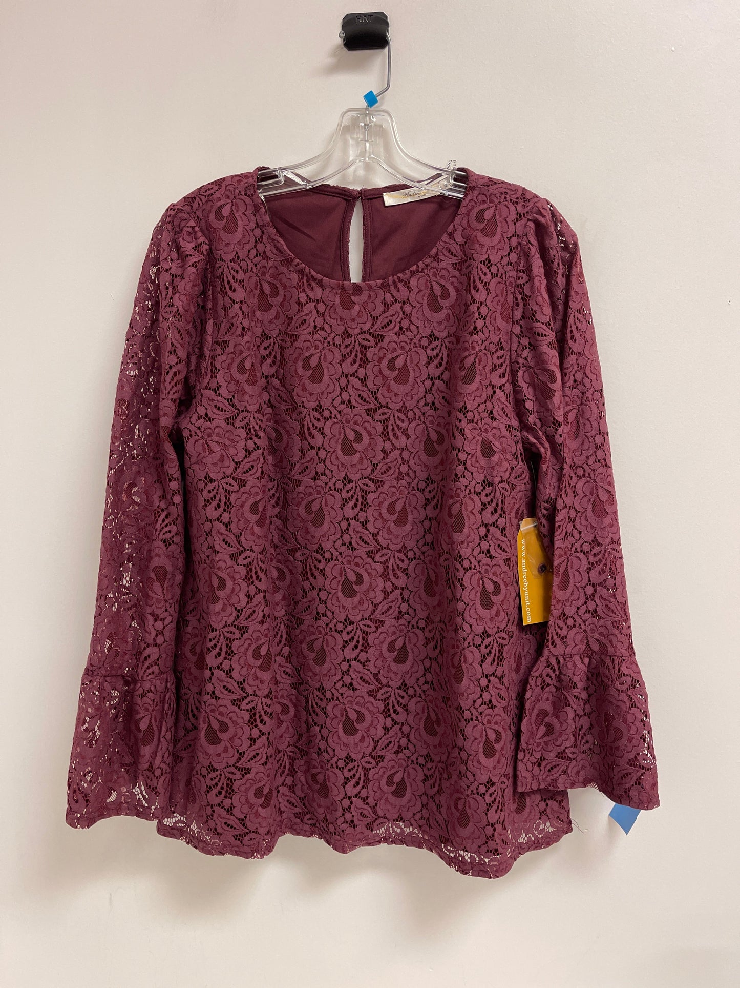 Top Long Sleeve By Andree By Unit In Purple, Size: L