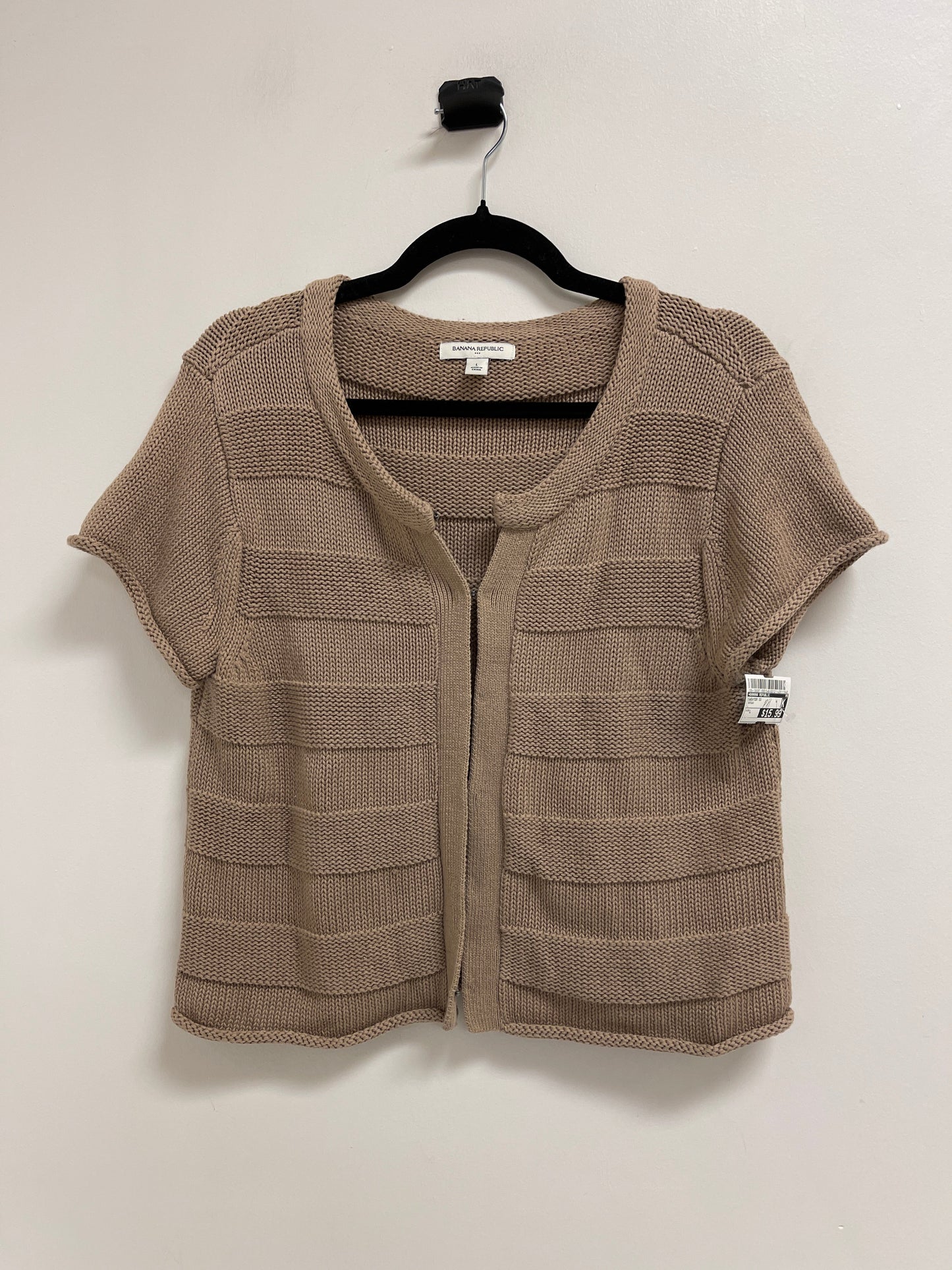 Sweater Short Sleeve By Banana Republic In Brown, Size: L