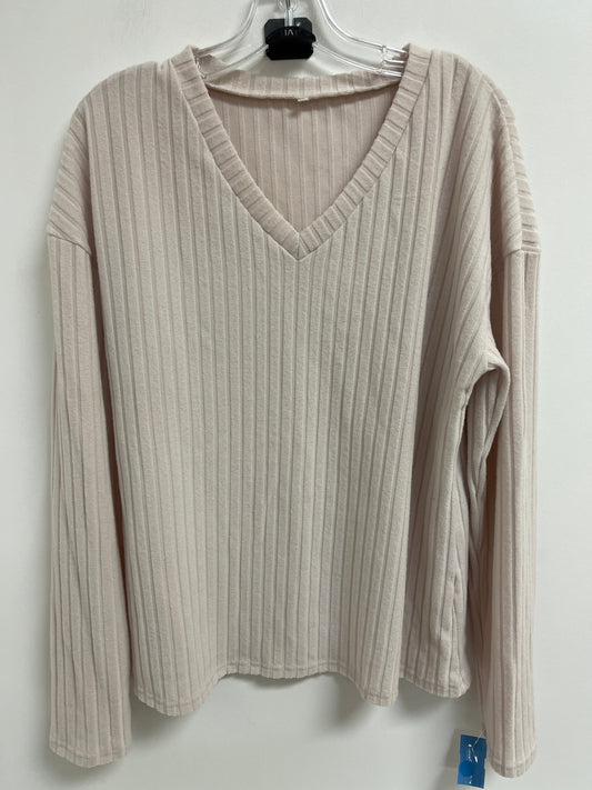 Top Long Sleeve By Clothes Mentor In Cream, Size: 2x