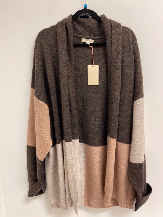 Cardigan By Entro In Brown & Cream, Size: L