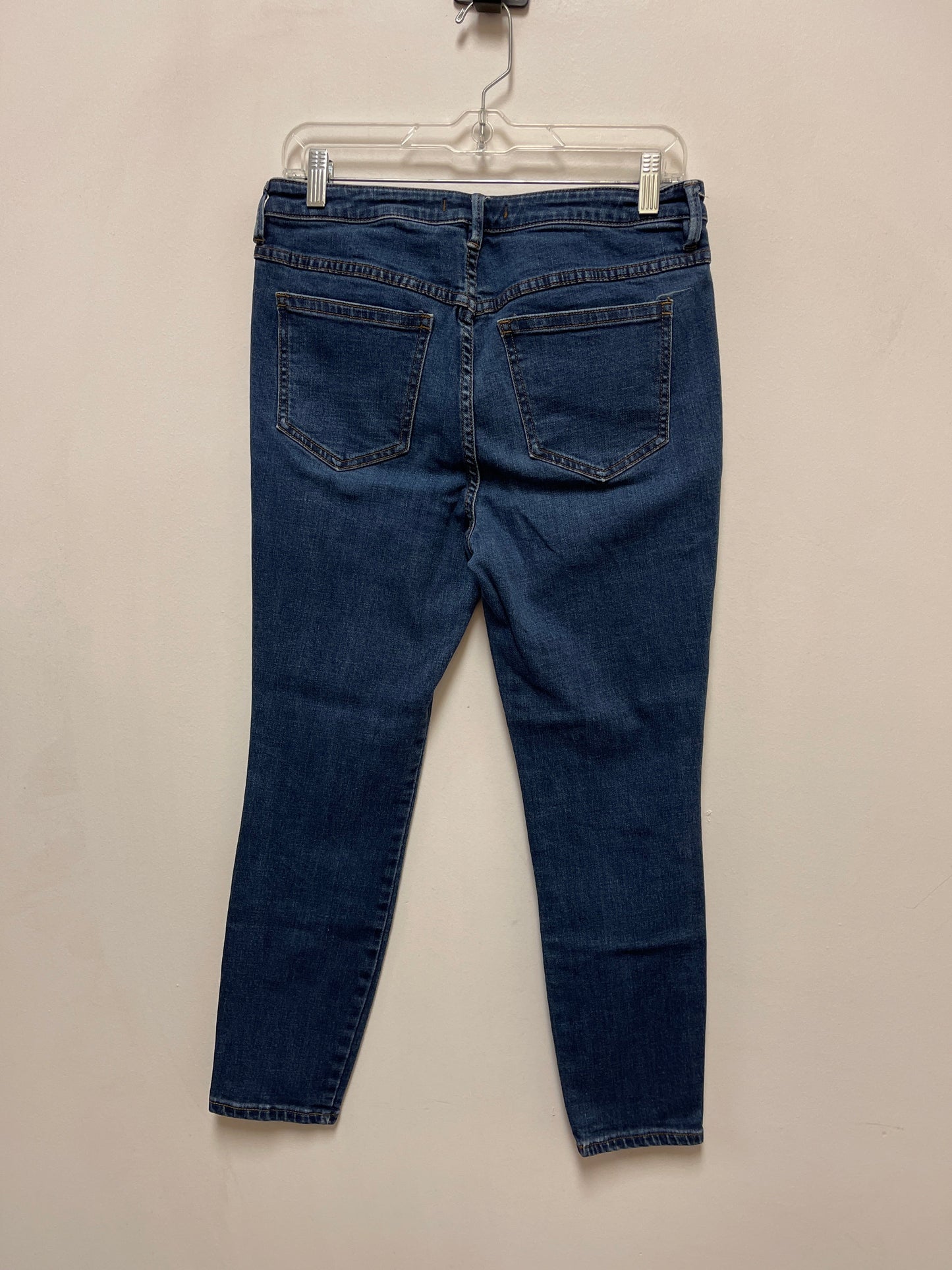 Jeans Skinny By Free People In Blue Denim, Size: 10