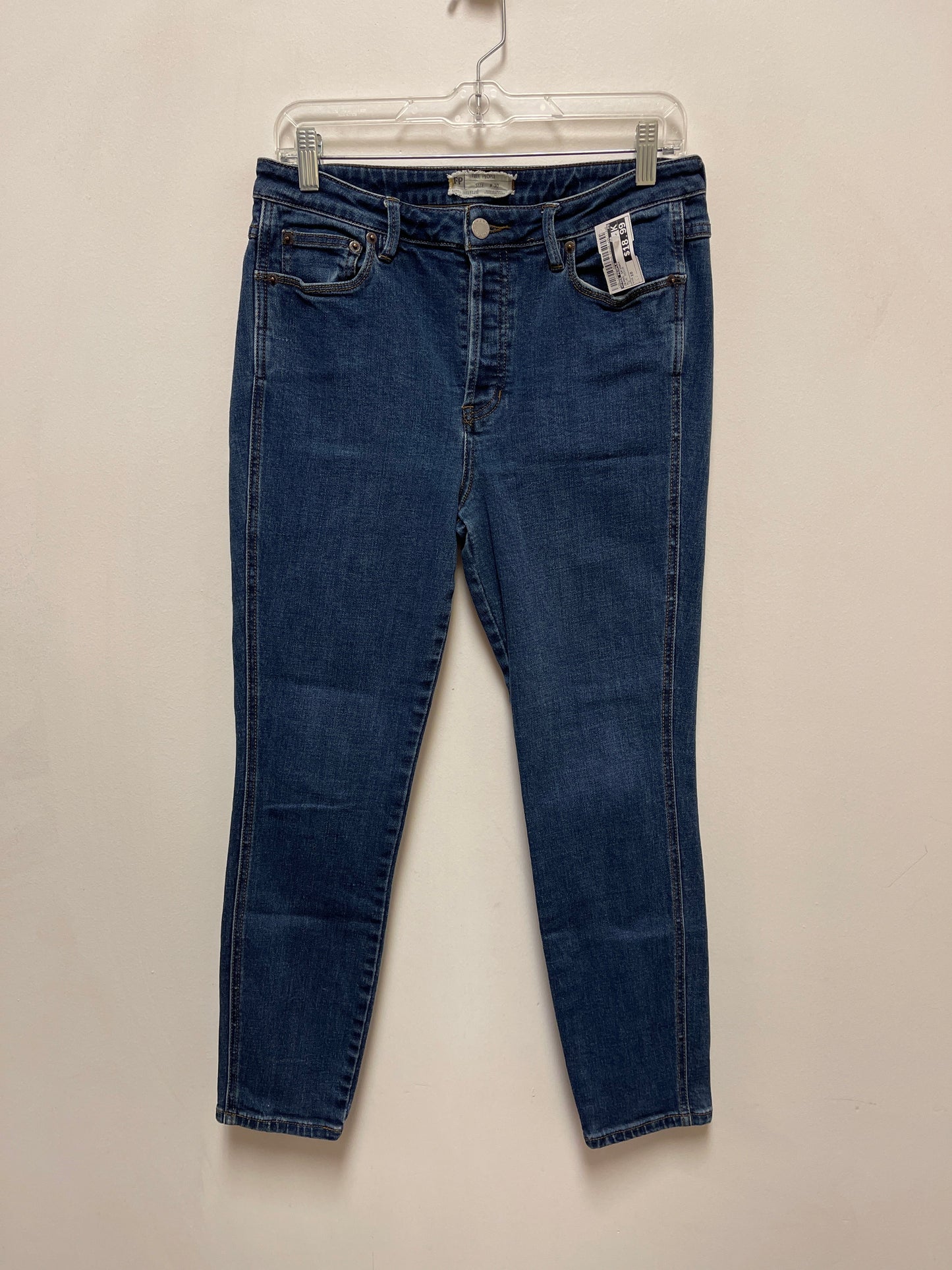 Jeans Skinny By Free People In Blue Denim, Size: 10