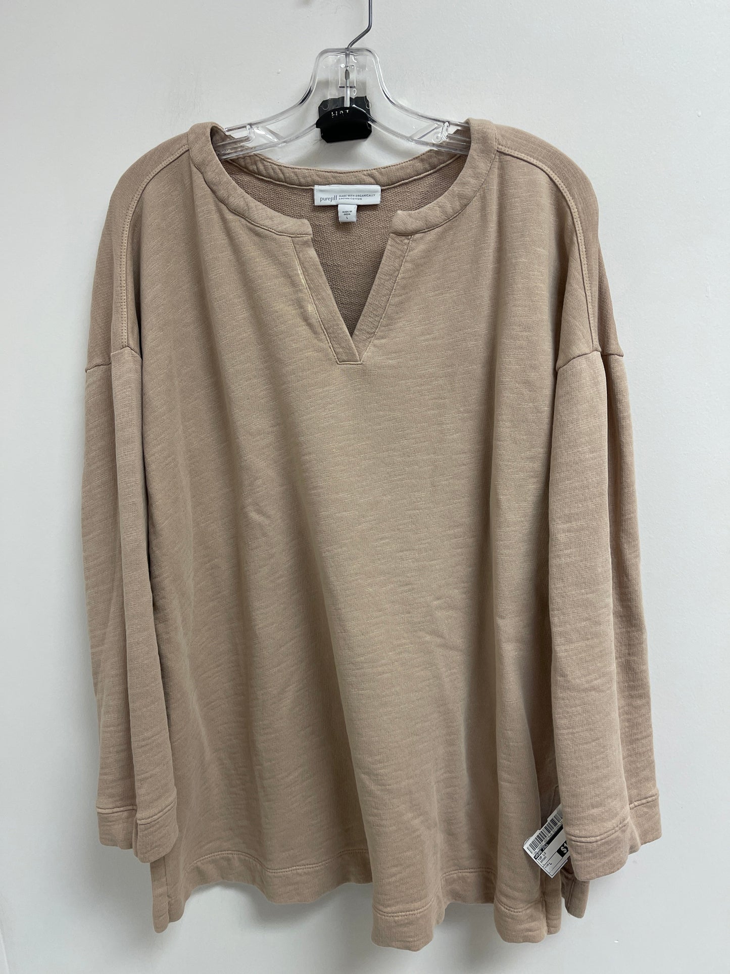 Top Long Sleeve By Pure Jill In Brown, Size: L