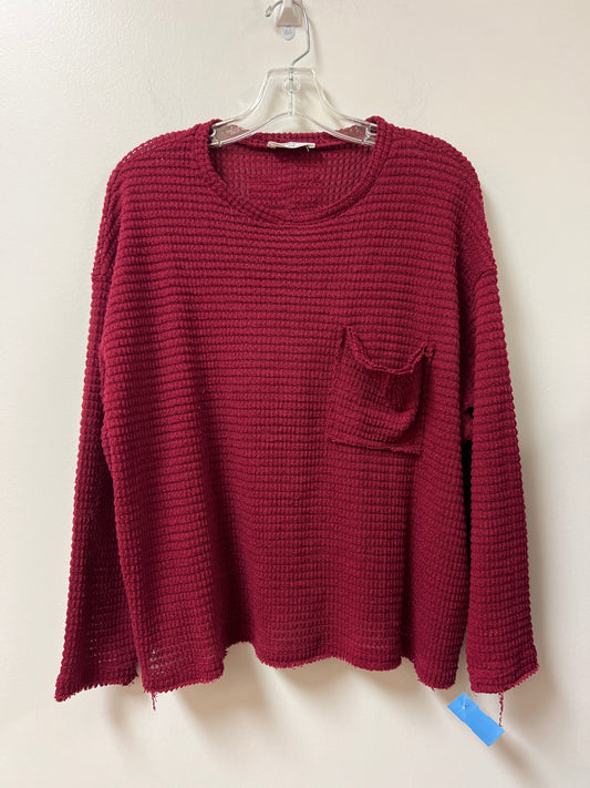 Top Long Sleeve By Zenana Outfitters In Red, Size: S