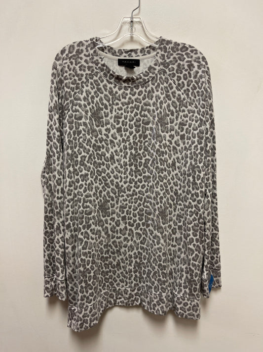 Top Long Sleeve By Tahari By Arthur Levine In Grey, Size: Xl