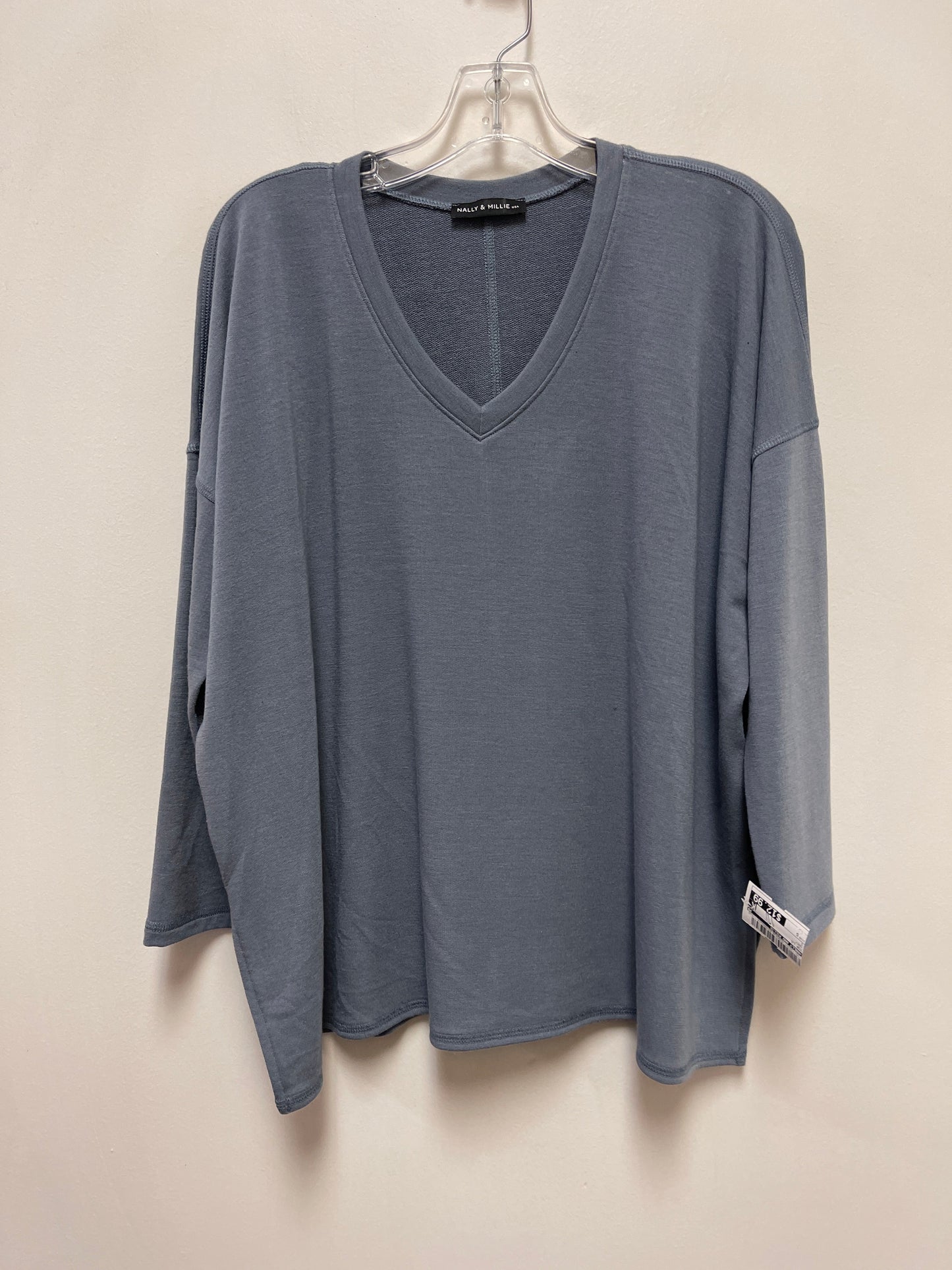 Top Long Sleeve By Nally And Millie In Grey, Size: S