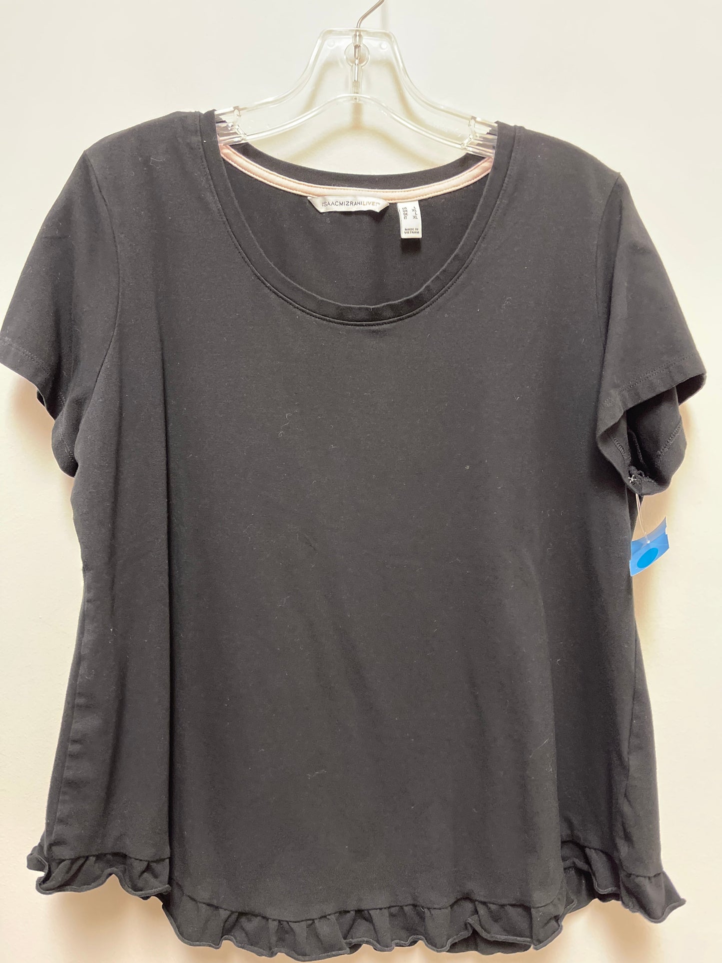 Top Short Sleeve By Isaac Mizrahi Live Qvc In Black, Size: L