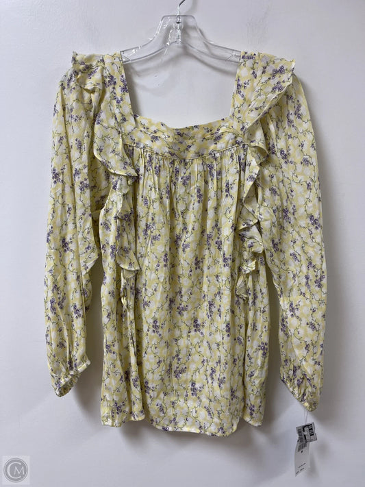 Top Long Sleeve By Chaps In Yellow, Size: M