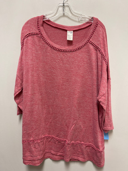 Top Long Sleeve By Terra & Sky In Pink, Size: 2x