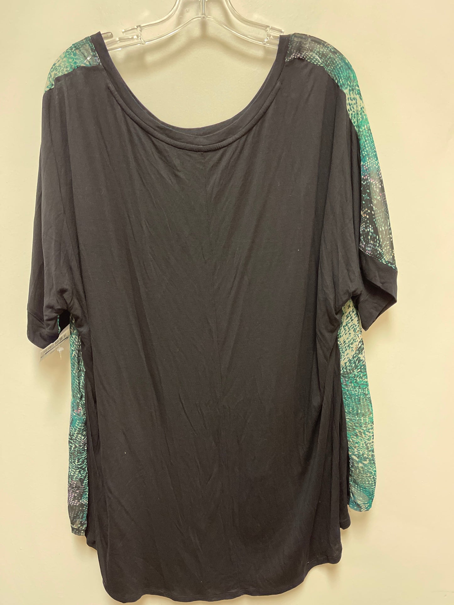 Top Short Sleeve By Ana In Black & Green, Size: 2x