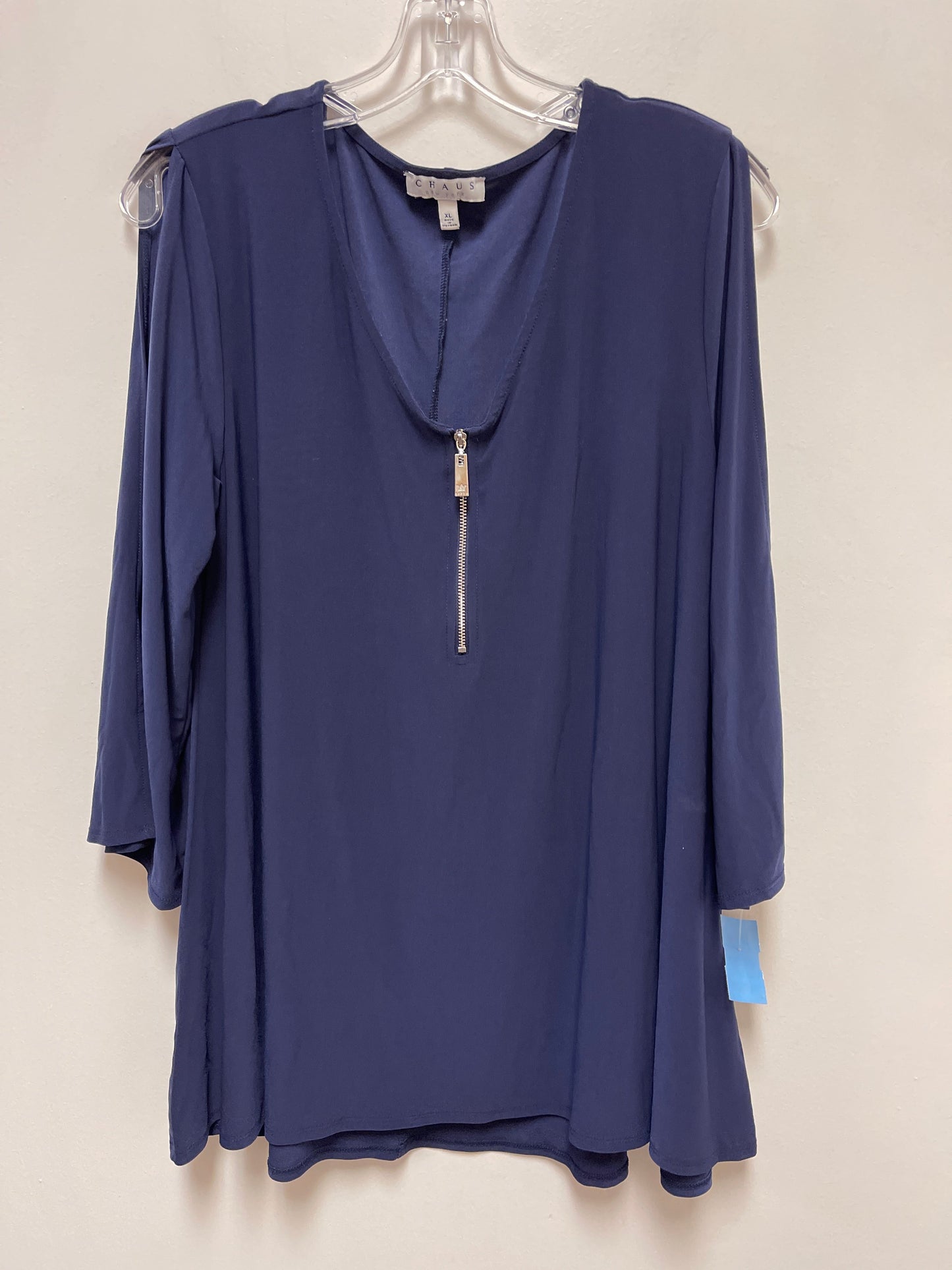 Top Long Sleeve By Chaus In Blue, Size: Xl