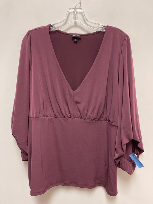 Top Long Sleeve By Torrid In Purple, Size: 2x