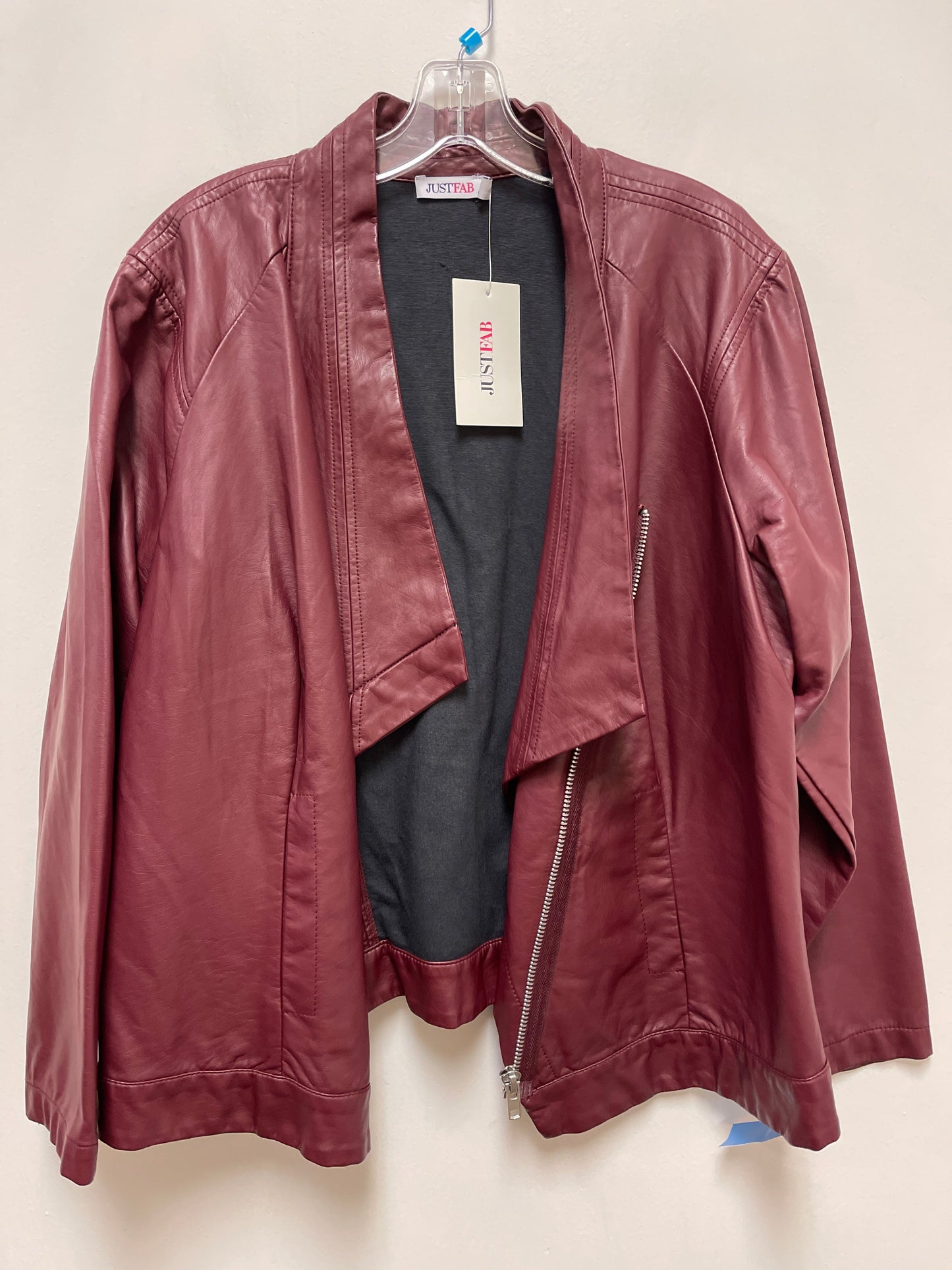 Jacket Other By Just Fab In Red, Size: 1x