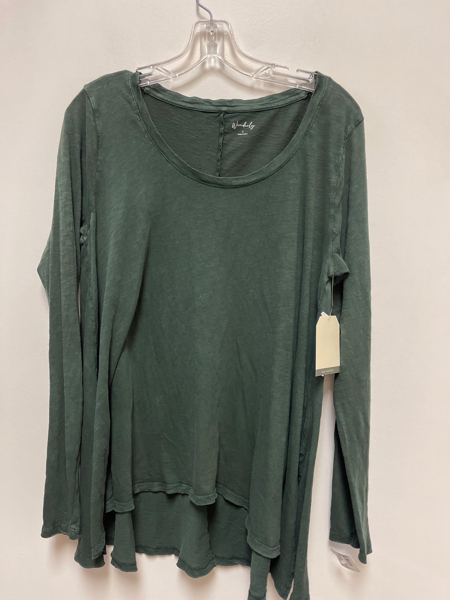 Top Long Sleeve Basic By Wonderly In Green, Size: L