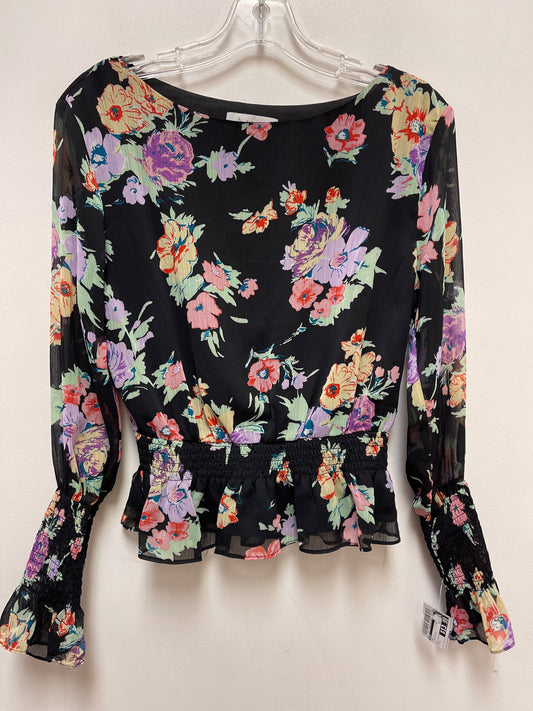 Top Long Sleeve By Wayf In Floral Print, Size: S